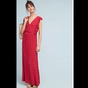 Anthropologie Michael Stars Flutter Sleeve Red Dress XS